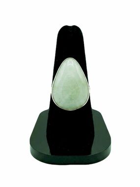 New Aventurine Elegant Green Quartz 925 Sterling Silver Tear Drop Artisan Ring